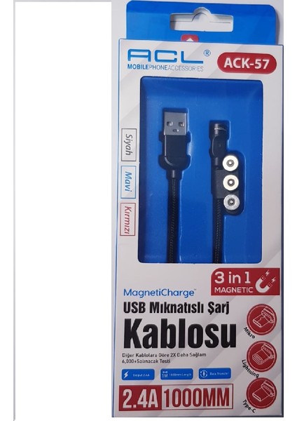 USB Mıknatıslı Şarj Kablosu