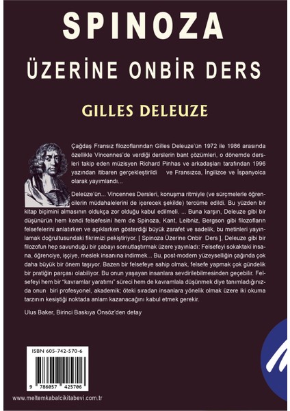 Spinoza Üzerine Onbir Ders - Gilles Deleuze