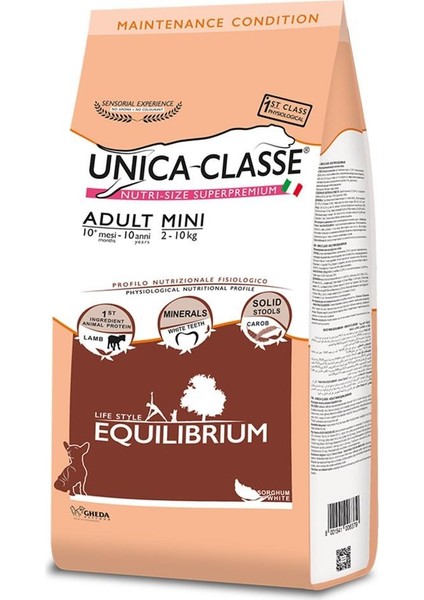 Unica Classe Equilibrium Küçük Irk Kuzulu Yetişkin Köpek Maması 2 kg