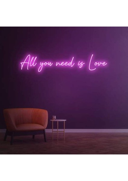 All You Need Is Love Neon Duvar Yazısı Dekoratif Duvar Aydinlatmasi Gece Lambası