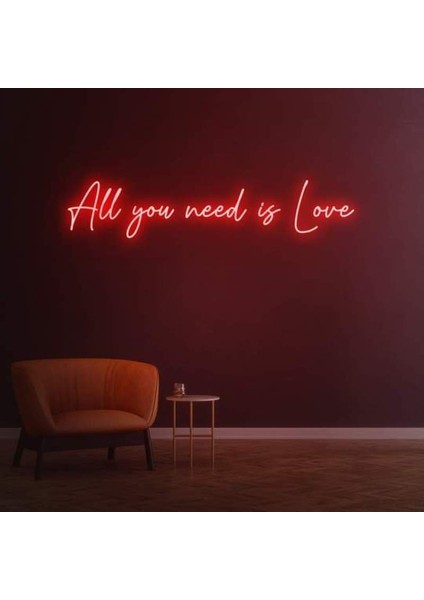 All You Need Is Love Neon Duvar Yazısı Dekoratif Duvar Aydinlatmasi Gece Lambası