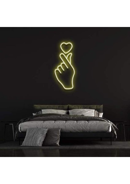 Aşk Parmaklarınızın Ucunda Neon Duvar Yazısı Dekoratif Duvar Aydinlatmasi Gece Lambası