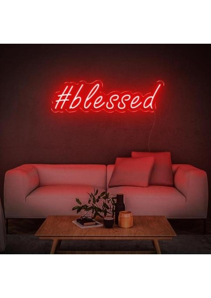 Blessed Neon Duvar Yazısı Dekoratif Duvar Aydinlatmasi Gece Lambası