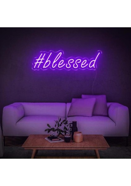 Blessed Neon Duvar Yazısı Dekoratif Duvar Aydinlatmasi Gece Lambası