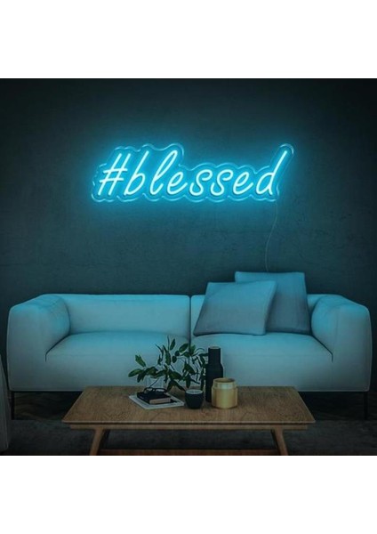 Blessed Neon Duvar Yazısı Dekoratif Duvar Aydinlatmasi Gece Lambası