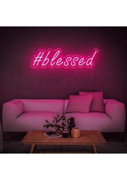 Blessed Neon Duvar Yazısı Dekoratif Duvar Aydinlatmasi Gece Lambası