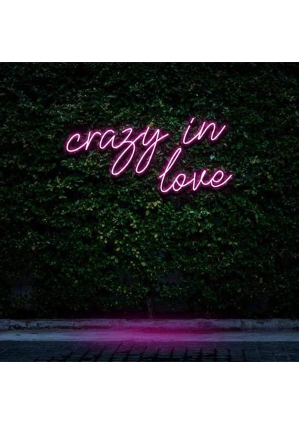 Crazy In Love Neon Duvar Yazısı Dekoratif Duvar Aydinlatmasi Gece Lambası