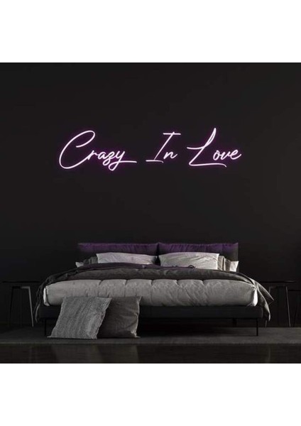 Crazy In Love Neon Duvar Yazısı Dekoratif Duvar Aydinlatmasi Gece Lambası
