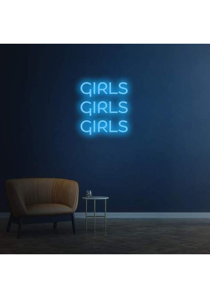 Kız Duvar Yazısı Dekoratif Neon Duvar Aydinlatmasi Gece Lambası
