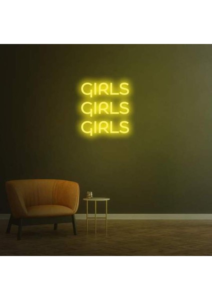 Kız Duvar Yazısı Dekoratif Neon Duvar Aydinlatmasi Gece Lambası
