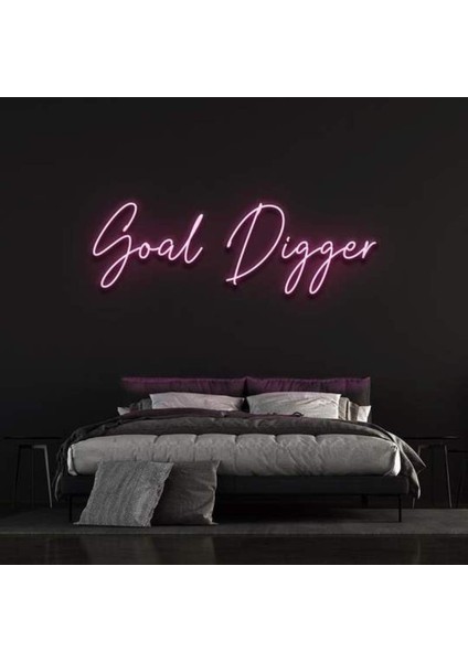Goal Dıgger Neon Duvar Yazısı Dekoratif Duvar Aydinlatmasi Gece Lambası