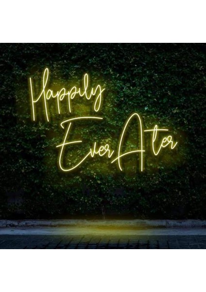 Happıly Ever After Neon Duvar Yazısı Dekoratif Duvar Aydinlatmasi Gece Lambası
