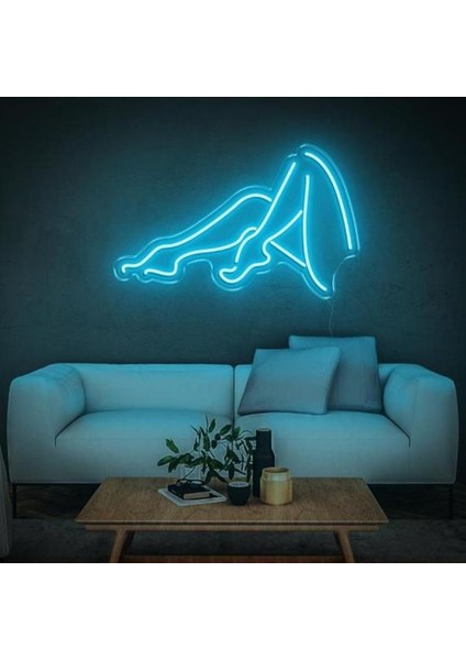 Kadın Arka Siluet Neon Duvar Yazısı Dekoratif Duvar Aydinlatmasi Gece Lambası