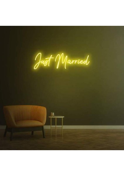 Just Marrıed Neon Duvar Yazısı Dekoratif Duvar Aydinlatmasi Gece Lambası