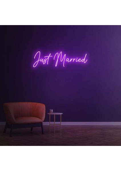Just Marrıed Neon Duvar Yazısı Dekoratif Duvar Aydinlatmasi Gece Lambası