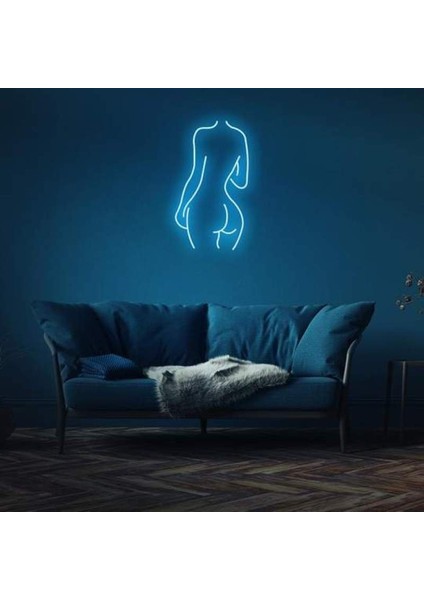 Kadın Arka Siluet Neon Duvar Yazısı Dekoratif Duvar Aydinlatmasi Gece Lambası