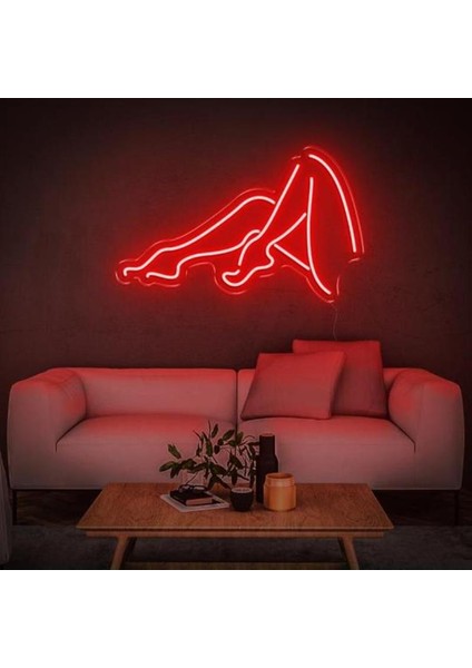 Kadın Arka Siluet Neon Duvar Yazısı Dekoratif Duvar Aydinlatmasi Gece Lambası