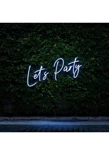 Lets Party Neon Duvar Yazısı Dekoratif Duvar Aydinlatmasi Gece Lambası