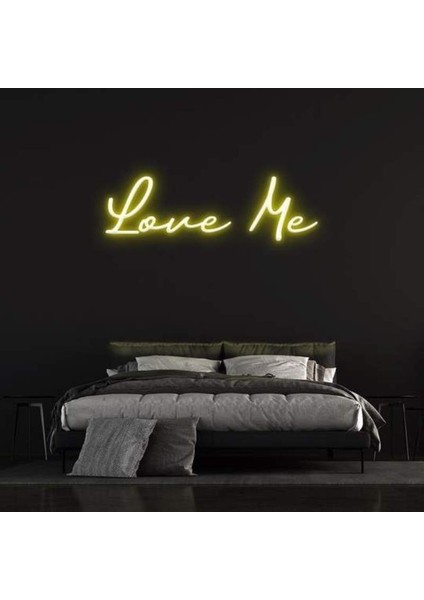 Love Me Neon Duvar Yazısı Dekoratif Duvar Aydinlatmasi Gece Lambası