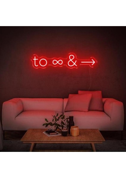 Sonsuzluğa ve Ötesine Neon Duvar Yazısı Dekoratif Duvar Aydinlatmasi Gece Lambası