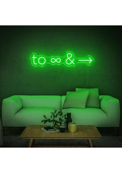 Sonsuzluğa ve Ötesine Neon Duvar Yazısı Dekoratif Duvar Aydinlatmasi Gece Lambası