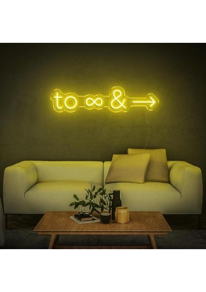 Sonsuzluğa ve Ötesine Neon Duvar Yazısı Dekoratif Duvar Aydinlatmasi Gece Lambası