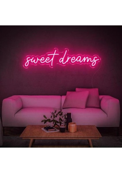 Sweet Dream Neon Duvar Yazısı Dekoratif Duvar Aydinlatmasi Gece Lambası
