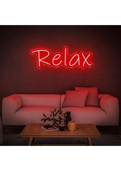 Relax Neon Duvar Yazısı Dekoratif Duvar Aydinlatmasi Gece Lambası