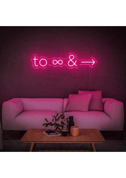 Sonsuzluğa ve Ötesine Neon Duvar Yazısı Dekoratif Duvar Aydinlatmasi Gece Lambası