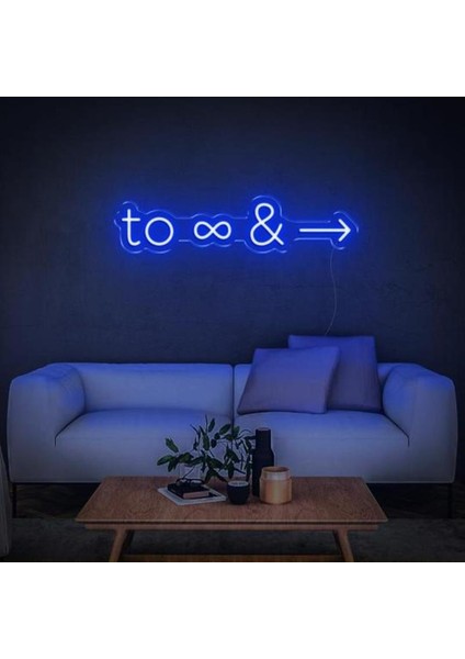 Sonsuzluğa ve Ötesine Neon Duvar Yazısı Dekoratif Duvar Aydinlatmasi Gece Lambası