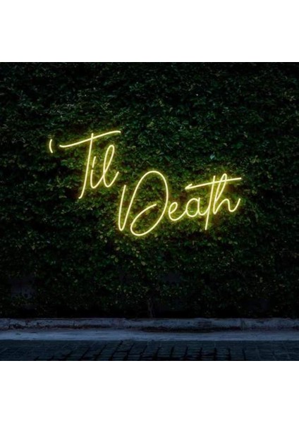 Tıl Death Neon Duvar Yazısı Dekoratif Duvar Aydinlatmasi Gece Lambası