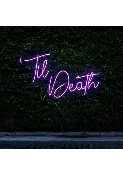Tıl Death Neon Duvar Yazısı Dekoratif Duvar Aydinlatmasi Gece Lambası