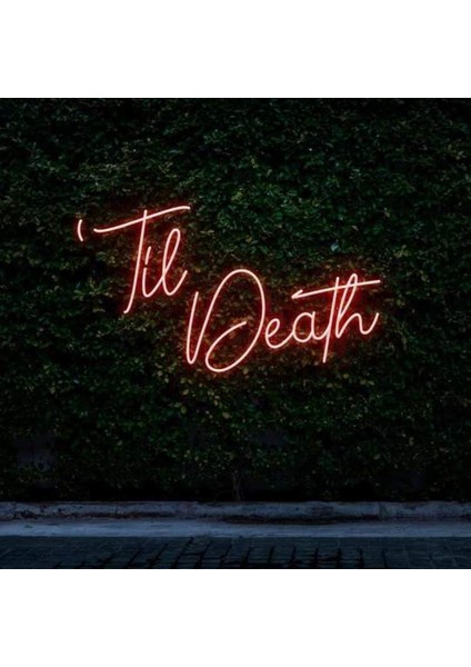 Tıl Death Neon Duvar Yazısı Dekoratif Duvar Aydinlatmasi Gece Lambası