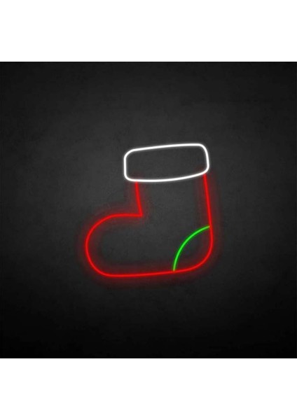 Noel Çorap Yılbaşı Neon Duvar Yazısı Dekoratif Duvar Aydinlatmasi Gece Lambası
