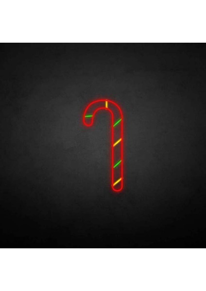 Noel Şeker Kamışı Yılbaşı Neon Duvar Yazısı Dekoratif Duvar Aydinlatmasi Gece Lambası