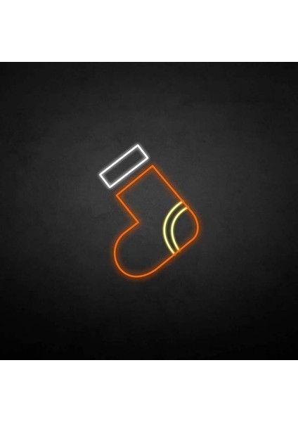Noel Çorap Yılbaşı Neon Duvar Yazısı Dekoratif Duvar Aydinlatmasi Gece Lambası