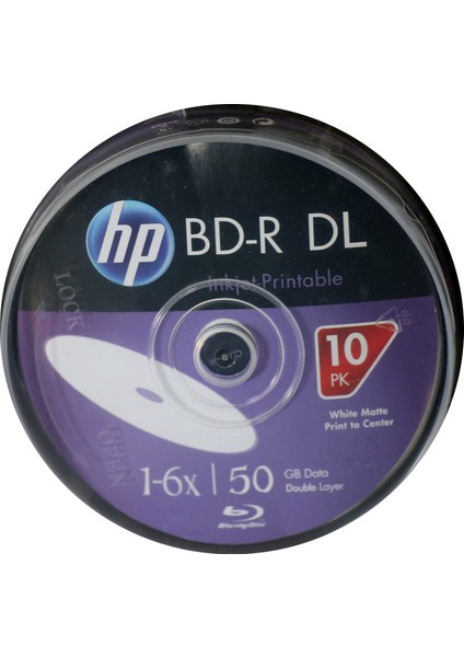 Blu-Ray BD-R 6x 50GB Printable Baskı Yapılabilir Blu-Ray DVD 10'lu Kutu