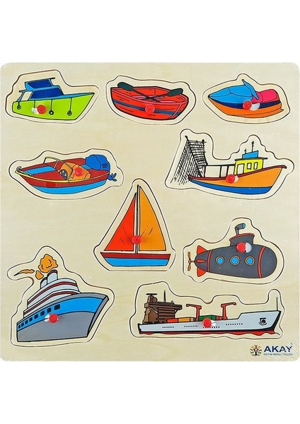 Ahşap Puzzle Deniz Taşıtları 30X30