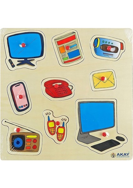 Ahşap Puzzle Iletişim Araçları 30X30