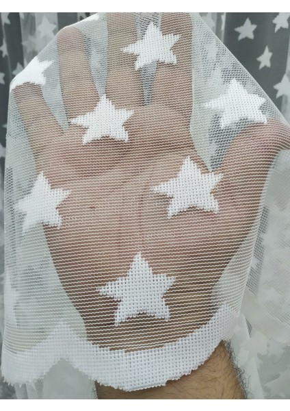 Tül Perde Yıldız Desenli Kaliteli Perde Aynı Gün Kargoda! 1x3 Sık Pileli fiyatları