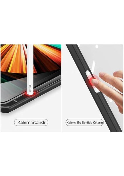 iPad Pro 11 Kılıf (2018,2020,2021) Mıknatıslı Kalem Yerli Ipad Pro Tablet Kılıfı Standı Mavi