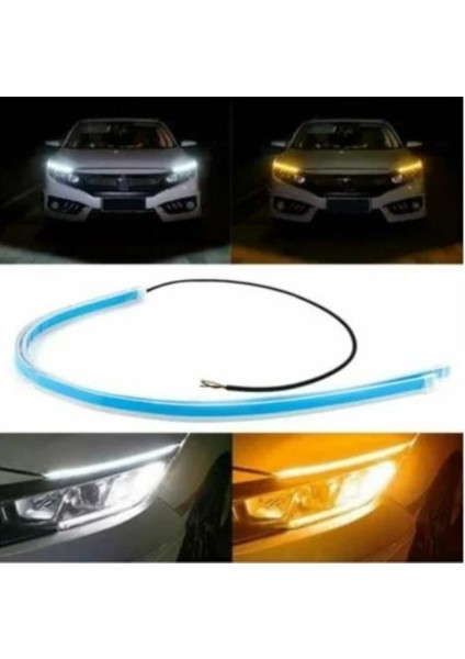 Far Üstü Kayar LED Selamlamalı Sinyalli 60 cm Beyaz ve Turuncu Renk fiyatları
