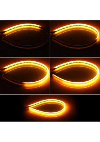 Far Üstü Kayar LED Selamlamalı Sinyalli 60 cm Beyaz ve Turuncu Renk fırsatları