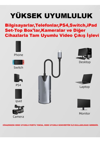 HU-04C 4K Full HD 1080P Type-C HDMI Capture Canlı Yayın Kartı modelleri