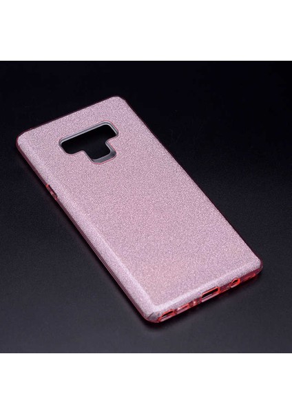 - Samsung Galaxy Note 9 - Kılıf Simli Koruyucu Shining Silikon - Rose Gold