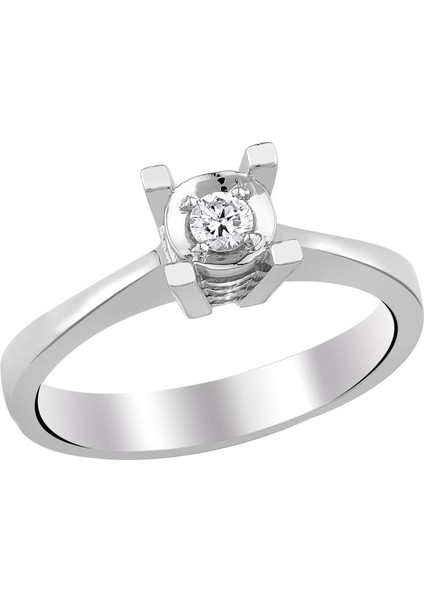 0.03 Karat E-F Vs Pırlanta Efektli Tektaş Yüzük WPY3610