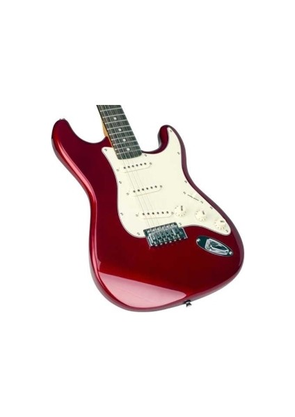 Stratocaster Elektro Gitar (Candy Apple Red) Kılıf ve Pena