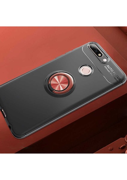Huawei Y7 2018 Kılıf Yüzüklü Magnetli Ravel Case