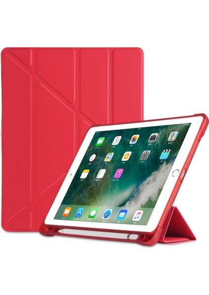 Apple iPad Air 2 9.7 Kılıf Kalem Bölmeli Trifolding Case A1566 A1567