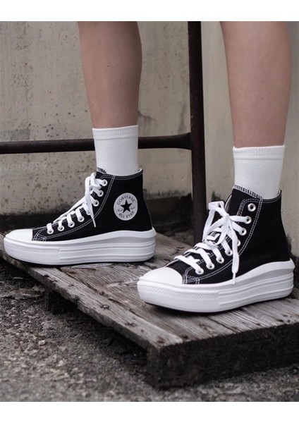 All Star Move Hi Siyah Beyaz Yüksek Taban Spor Ayakkabı 568497C V8